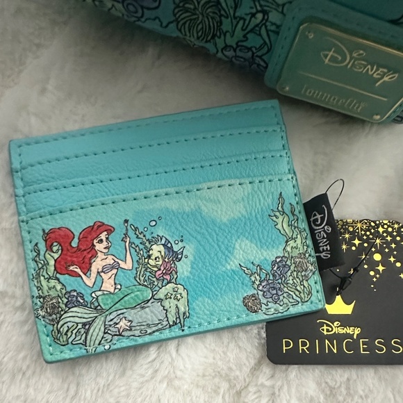 Disney Loungefly Ariel The Little Mermaid Mini Backpack with Cardholder - Picture 4 of 9